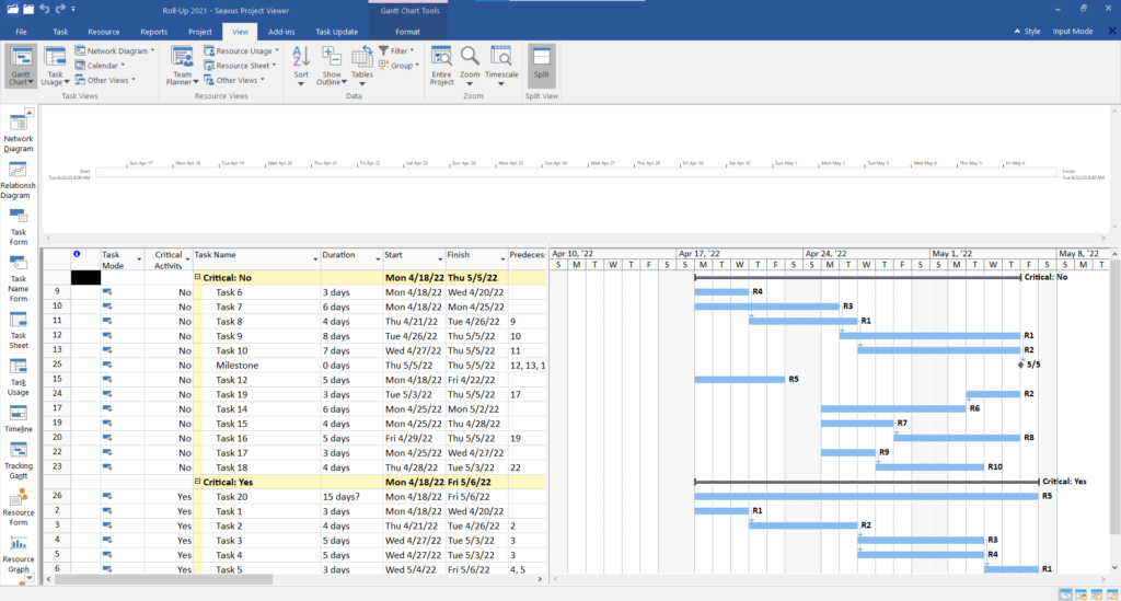 How to Highlight the Critical Path in MPP Files - Seavus Project Viewer